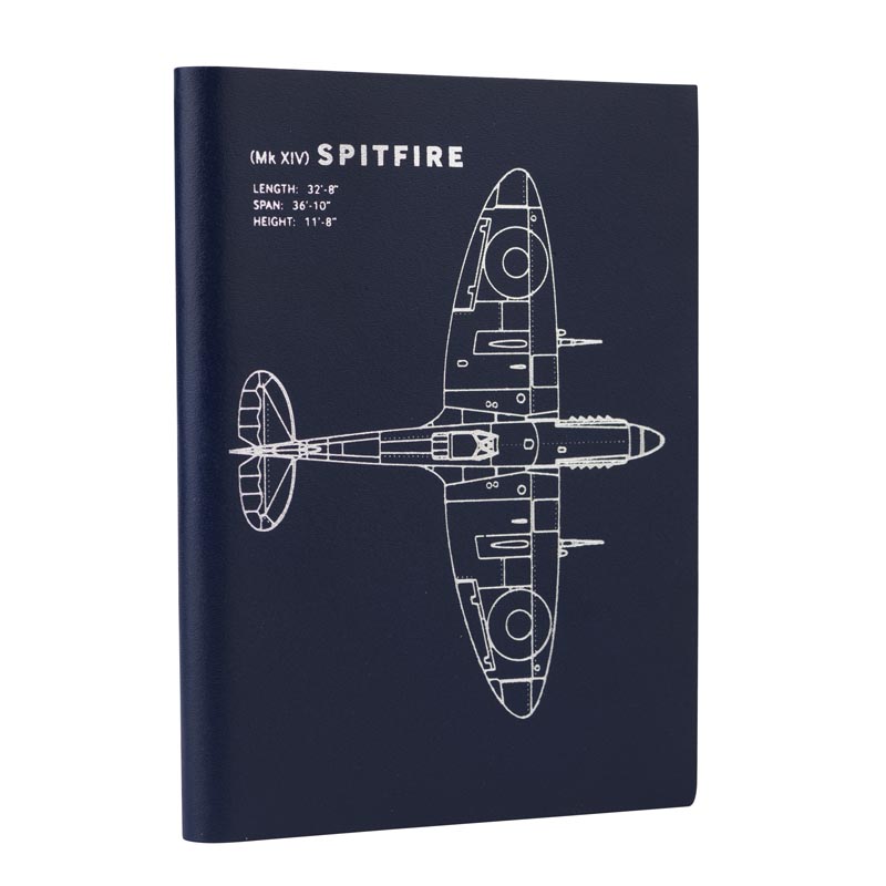 spitfire blue leather notebook gift for aviation lovers imperial war museums front main image